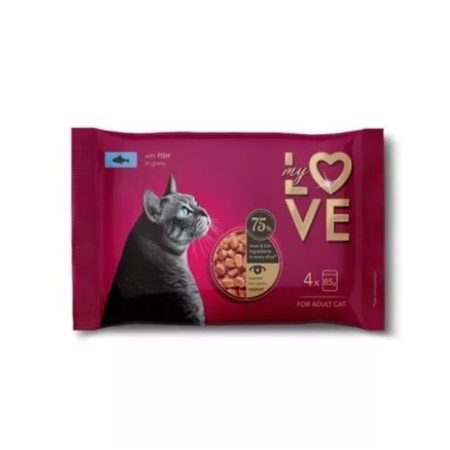 My Love Felnőtt Macska Alutasak Csomag – Hal 4×85 g
