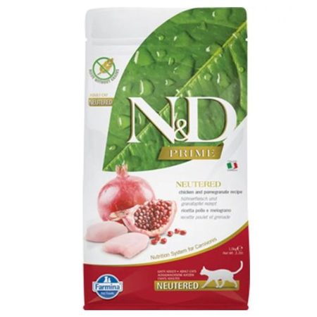 N&D Cat Prime csirke&gránátalma adult ivartalanított 5 kg