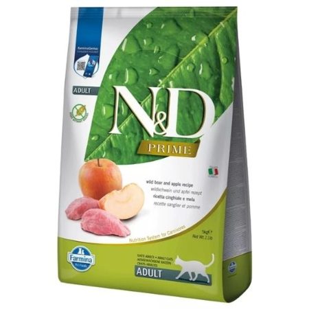 N&D Cat Prime vaddisznó&alma adult 5 kg