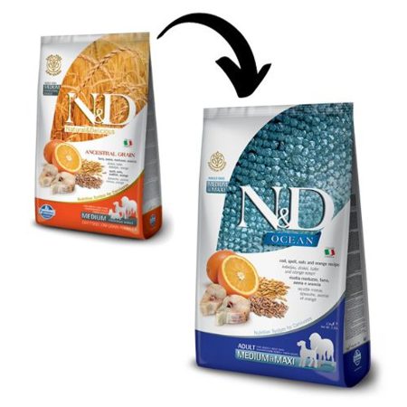 N&D Low Grain Dog Tőkehal&Narancs adult medium 2x 12kg