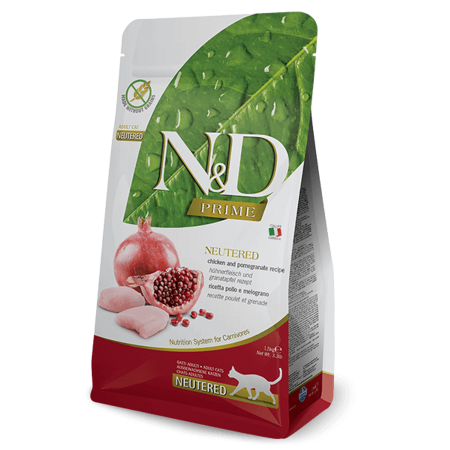 N&D Cat Prime Csirke és Gránátalma Felnőtt Ivartalanított 300g