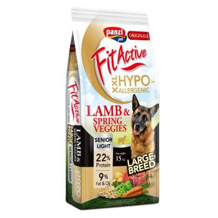 Panzi FitActive ORIGINALS Senior/Light Large Breed Hypoallergenic Lamb&Spring Veggies 15kg