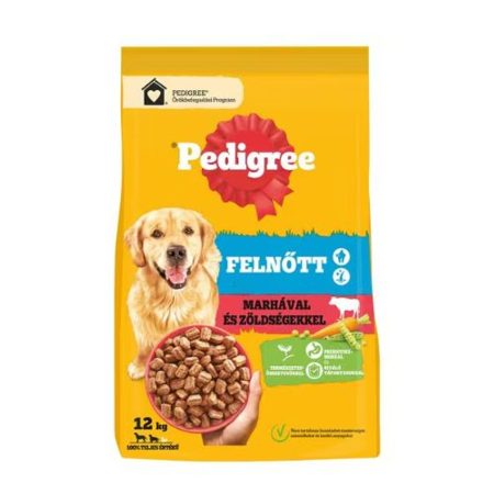 Pedigree száraz kutyaeledel Adult Marha-zöldség 12+3kg