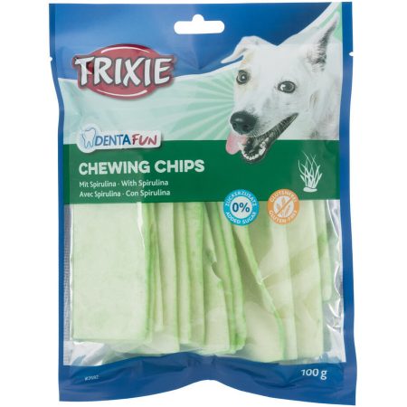 Trixie Denta Fun Rágó Chips Spirulinával Jutalomfalat 100g