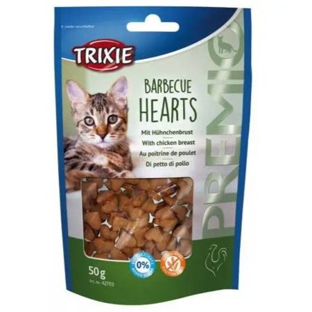 Trixie Premio Barbecue Hearts - jutalomfalat (csirkemell) macskák részére 50g