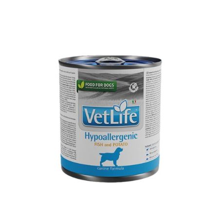 Vet Life Natural Diet Dog konzerv Hypoallergenic Fish&Potato 300g