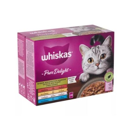 WHISKAS alutasak Pure Delight halas-húsos 12x85g