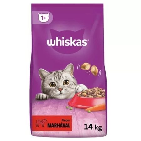 WHISKAS száraz macskatáp 14kg Marha
