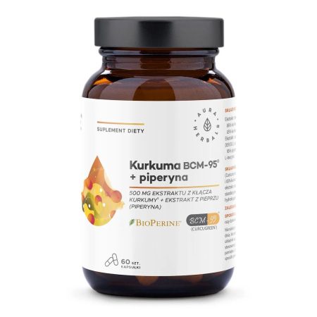 AURA HERBALS Kurkuma 500 mg BCM-95® + piperin (60 kapszula)