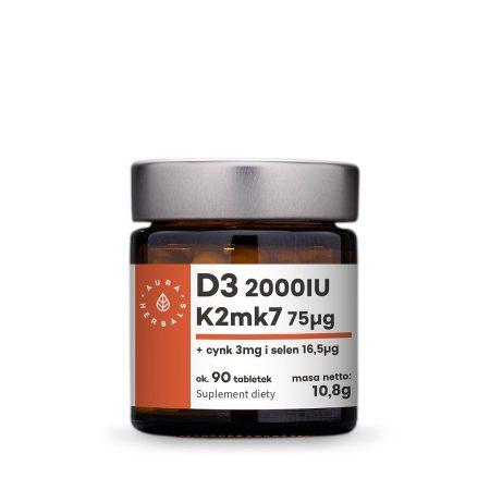 AURA HERBALS D3-vitamin + K2-vitamin + cink + szelén (90 tabletta)