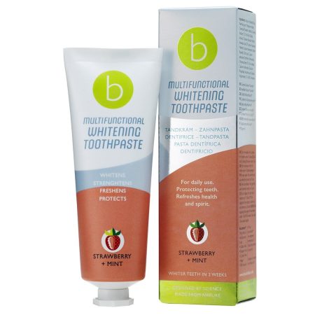 BECONFIDENT Többfunkciós fogfehérítő fogkrém eper- és menta ízzel (75 ml)