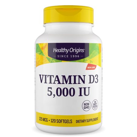 Healthy Origins D3-vitamin Depot 5 000 NE 120 lágykapszula