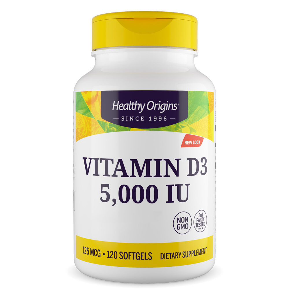 Healthy Origins D3-vitamin Depot 5 000 NE 120 lágykapszula