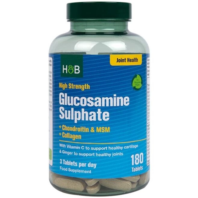 High Strength Glucosamine Sulphate + Chondroitin & MSM + Collagen - 180 tabs