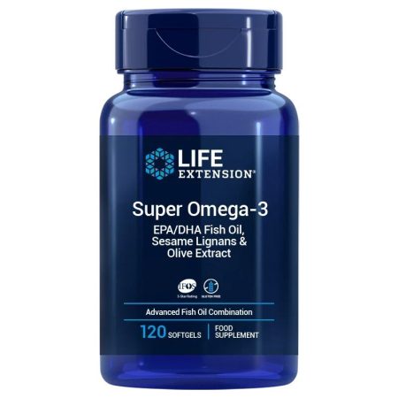 LIFE EXTENSION Super Omega-3 EPA/DHA with Sesame Lignans & Olive Extract EU version (120 enteric coated sgels)