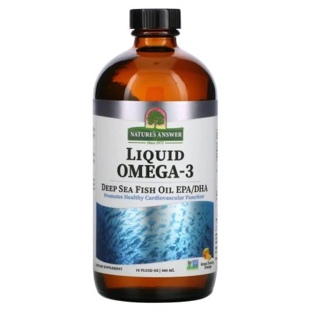 NATURE'S ANSWER folyékony omega-3 mélytengeri halolaj EPA/DHA (480 ml / 16 fl. oz.)