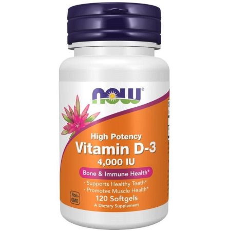 NOW Foods D3-vitamin 4000 NE (120 sgels)
