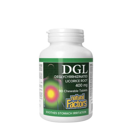 Natural Factors DGL Deglycyrrhizinated Licorice Root 400 mg (90 Chewables)