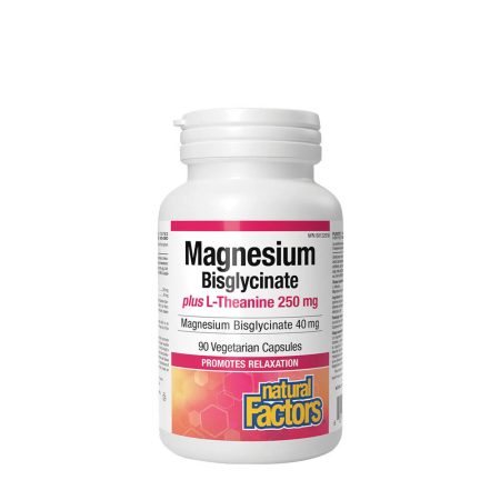 Natural Factors magnézium-bisglicinát 100 plusz L-teanin 250 mg (90 kapszula)