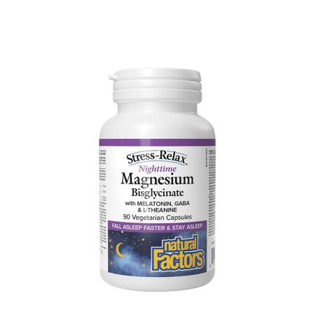 Natural Factors Stress-Relax éjszakai magnézium-bisglicinát (90 kapszula)