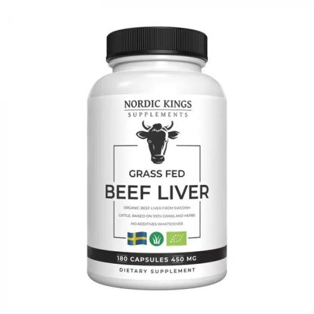 Nordic Kings 100% Fűvel táplált bio marhahús máj - 180 kapszula