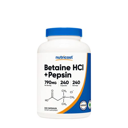 Nutricost Betaine HCI + Pepsin Capsules (240 Capsules)