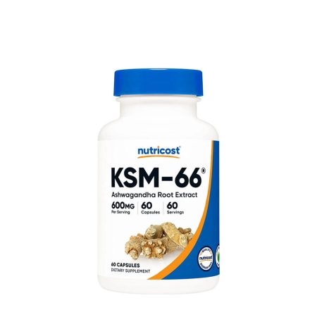 Nutricost KSM-66 ashwagandha gyökérkivonat 600 mg - 60 növényi kapszula