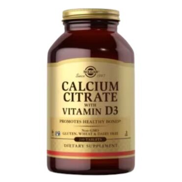 SOLGAR kalcium-citrát D3-vitaminnal (120 tabletta)