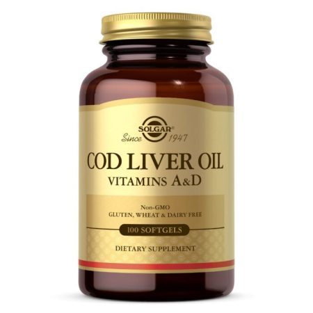 SOLGAR Tőkehalmájolaj - A- és D-vitamin (100 kapszula)