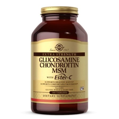 SOLGAR Extra Strength glükózamin-kondroitin-MSM Ester-C-vel (180 tabletta)