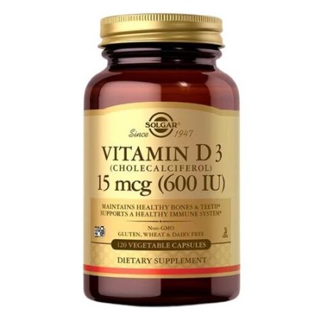 SOLGAR D3-vitamin 15 mcg (600 NE) (120 kapszula)