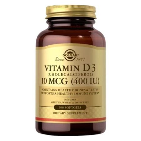 SOLGAR D3-vitamin (kolekalciferol) 10 mcg (400 NE) - 100 lágykapszula