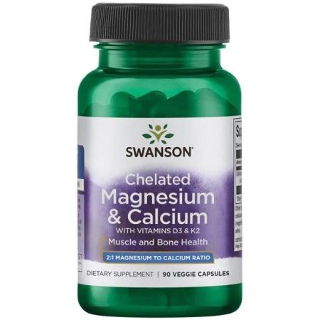 SWANSON Albion magnézium- és kalcium-kelát D-3-mal és K-2-vel