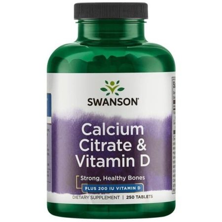 SWANSON Citrom ízű kalcium + D-3-vitamin 250 tabletta