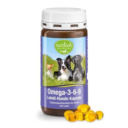 TIERLIEB Omega-3-6-9 lenmagolaj kutyáknak szánt kapszulák (180 db)