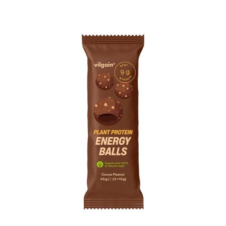 Vilgain növényi fehérjés energiagolyók BIO kakaós-mogyorós (45 g)