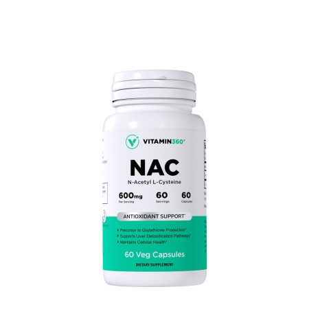 Vitamin360 NAC 600 mg - N-acetil-L-cisztein (60 növényi kapszula)