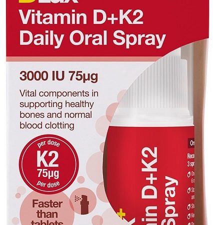 D3 + K2 - DLux+ Vitamin D+K2 Daily Oral Spray - 12 ml.