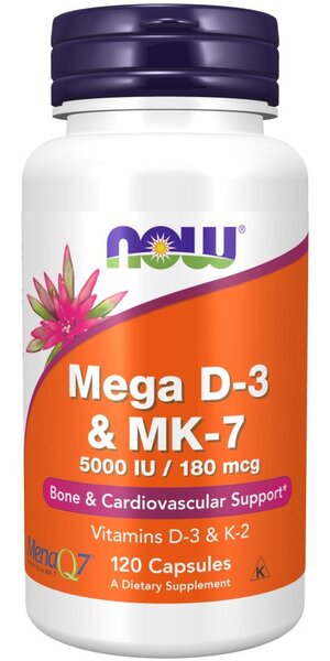 NOW Foods Mega D-3 & MK-7 - 120 kapszula