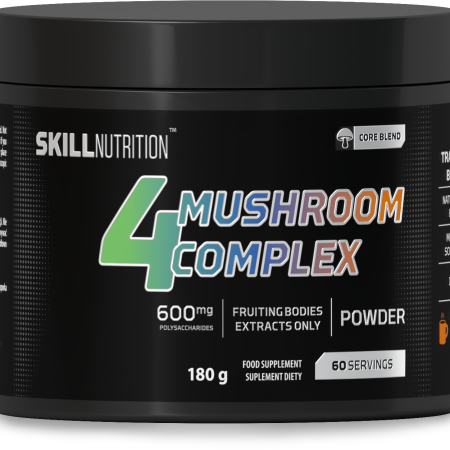 Gyógynövények és növényi kivonatok - Skill Nutrition 4 Mushroom Complex - 180 g por