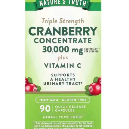 Tőzegáfonya - Nature's Truth Tripple Strength Cranberry Concentrate plus Vitamin C - 90 kapszula