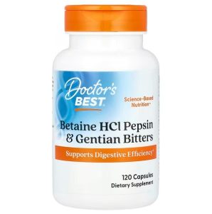 Emésztést segítő keserűk - Betaine HCl Pepsin & Gentian Bitters - 120 kapszula